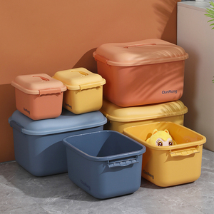 Grande boîte de rangement en plastique OEM de 17 pouces Organisateur de jouets et d'articles divers écologique pour enfants multifonctionnel pour le stockage des vêtements et des aliments - Product Image 5