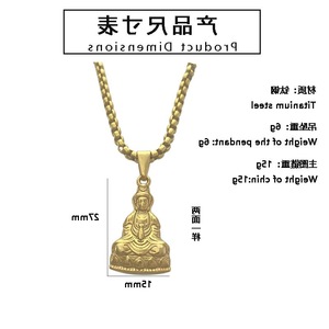 Yunnique – collier avec pendentif Bouddha en or pour hommes et femmes, chaîne de pull à la mode, bijoux cadeau - Product Image 2