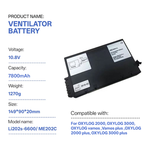 Batterie 10.8V 7800mAh ME202C Li202s-6600 ME202A pour ventilateurs Draeger 2M86733 <span class=keywords><strong>OXYLOG</strong></span> <span class=keywords><strong>2000</strong></span> <span class=keywords><strong>OXYLOG</strong></span> 3000 <span class=keywords><strong>OXYLOG</strong></span> Plus Vamos - Product Image 1