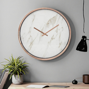 Decorative <strong>Marble</strong> Effect Wall <strong>Clock</strong> Reloj De Pared Modern Design for Indoor Glass Cover Wall <strong>Clock</strong> - Product Image 5