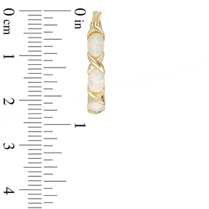 Superbe collection de bijoux pour femmes, boucles d'oreilles créoles uniques et délicates en opale ovale à trois pierres, plaquées or S925, élégantes et vives, vente en gros - Product Image 5