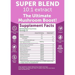 Rosebest Ingrosso OEM Integratore in Gommose Biologico Vegano, Complesso di Funghi 10 in 1 con Criniera di Leone e Ashwagandha, Adattogeno Nootropico - Product Image 5