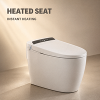 Toilette intelligente Pulse avec télécommande, évacuation en S, siège chauffant, double chasse, personnalisable, bouclier en mousse OEM inclus