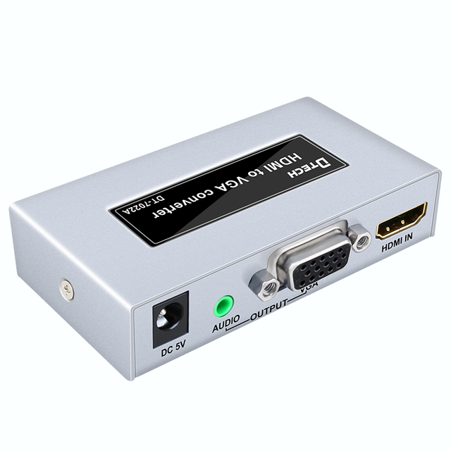 DTECH Mini HD 1080p Audio and Video signal Transmission HDMI to VGA Converter HDMI to VGA Adapter with Audio Output