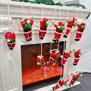 En stock : Petite poupée de Noël en peluche, Père Noël grimpeur d'échelle, en polyester velours, pendentif décoratif - Product Image 1