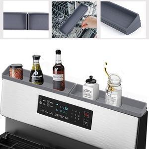 Étagère de cuisine de 30 pouces pour dessus de cuisinière Étagère à épices en silicone magnétique avec <span class=keywords><strong>ventouse</strong></span> - Product Image 1
