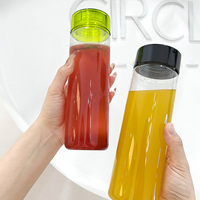 Matériau dégradable respectueux de l'environnement bouteille d'eau en plastique transparent personnalisée de 500ml bouteille de boisson aux fruits