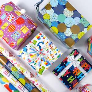 High Quality Disposable Coated 80g <b>Birthday</b> Art <b>Paper</b> 43*300cm Gift Luxury Custom Packaging <b>Wrapping</b> <b>Paper</b> - Product Image 6