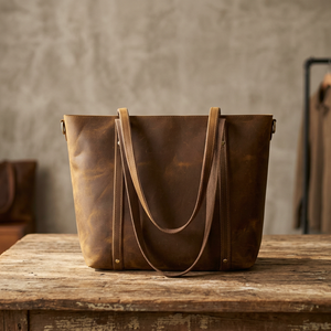 Bolsos de Mano Casuales Plegables Impermeables con Cierre de Cremallera de Cuero Genuino para Mujer, Correa de Hombro Cruzada, Diseños Personalizables - Product Image 4