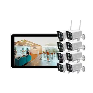 ENXUN 야외 2MP 와이파이 보안 네트워크 CCTV 시스템 카메라 8CH 무선 IP NVR 키트 10.1 인치 LCD