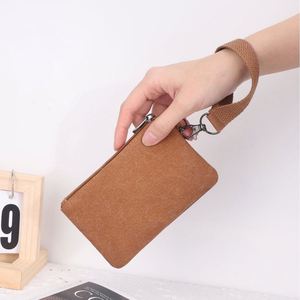 Custom <b>Canvas</b> Coin Purse with Wristlet Small Zipper Pouch for Coins, Keys, ID Cards | Promotional Giveaway <b>Wallet</b> - Product Image 3