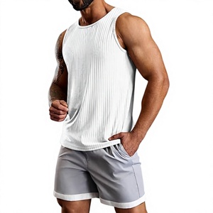 Men's <b>White</b> Solid Sleeveless <b>Tank</b> <b>Top</b> O-Neck Knitted Cotton Casual Wear Breathable Quick Dry Muscle Fit High Street Style - Product Image 1