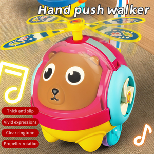 Giocattoli per bambini educazione precoce a mano carrello a spinta con campanello Multi-funzionale a propulsione a mano aereo Push/Drag giocattoli per bambini - Product Image 4