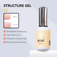Youth Rose 20ml Durcisseur de structure pour le remplissage des ongles irréguliers, Base en caoutchouc pour une forme esthétique, Top Coat super brillant longue tenue
