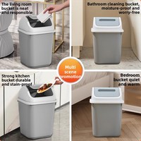 Vente en gros seau de rangement compact en plastique couvercle oscillant facile à nettoyer petite poubelle pour comptoirs de cuisine salle de bain déchets durables