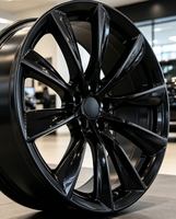 Jantes en alliage d'aluminium RUNLUN21/22X9.0/10PCD5X114.3/5X120ET35/40 CB64.1 Noir satiné à rayons multiples, nouveaux modèles de remplacement variés