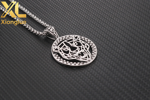 Stainless Steel Hexagram Star of David Runic Pendant Occult Gothic Pagan Wicca Viking Mystical <b>Titanium</b> Steel for <b>Men</b> Women - Product Image 2
