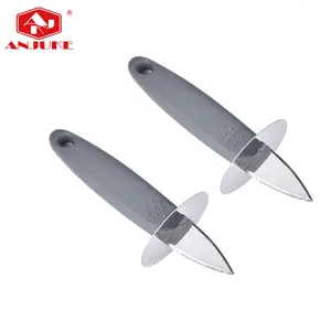 Anjuke với nhựa xử lý hàu shucking dao thép không gỉ hàu shucker Opener cho động vật có vỏ