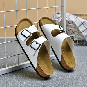 <span class=keywords><strong>Sandalias</strong></span> de corcho personalizables Punta abierta <span class=keywords><strong>Plataforma</strong></span> <span class=keywords><strong>plana</strong></span> flexible Goma EVA Plantilla de gamuza de cuero genuino <span class=keywords><strong>Sandalias</strong></span> de corcho de marca de verano - Product Image 4