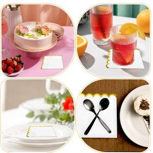 Personalizzabili capesante usa e getta tovaglioli da Cocktail in stile classico stile matrimonio tovaglioli personalizzati borsa eventi pasta di legno vergine - Product Image 5