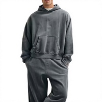 Ensembles de survêtements unisexes OEM en coton surdimensionné, respirants, tendance streetwear, de haute qualité, délavés à la pierre et personnalisés, effet délavé à l'acide, pour l'hiver