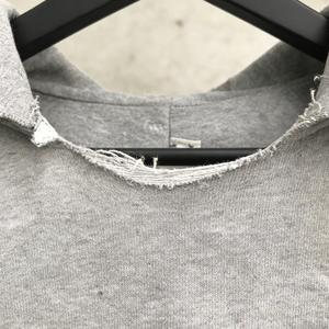 Sudadera con Capucha Extra Grande Estilo Grunge Y2K para Hombre, Lavado Intenso, Desgastada, 100% Algodón, Gris, Ropa Urbana de Invierno, Sudadera Unisex Vintage - Product Image 3