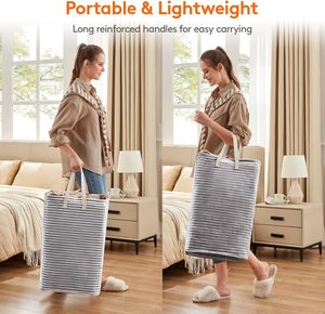 Wholesale Rect Stripe Clothes Collapsible Toy Storage <b>Boxes</b> Foldable Dirty Laundry Basket Laundry Bag <b>for</b> Clothes Laundry <b>Hamper</b> - Product Image 2