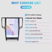 Autoradio Android 14,5 pouces de style Tesla avec GPS et navigation pour Infiniti G25 G37 G37S 2007-2013 Q60 2013, lecteur DVD Carplay