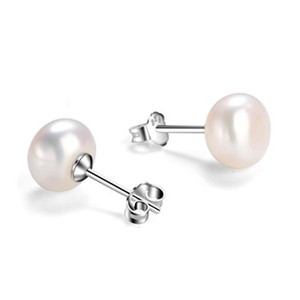 Wholesale <strong>Huggie</strong> S925 Sterling <strong>Silver</strong> Natural Fresh Water Fine Jewelry Stud Pearl Earrings for Women - Product Image 5