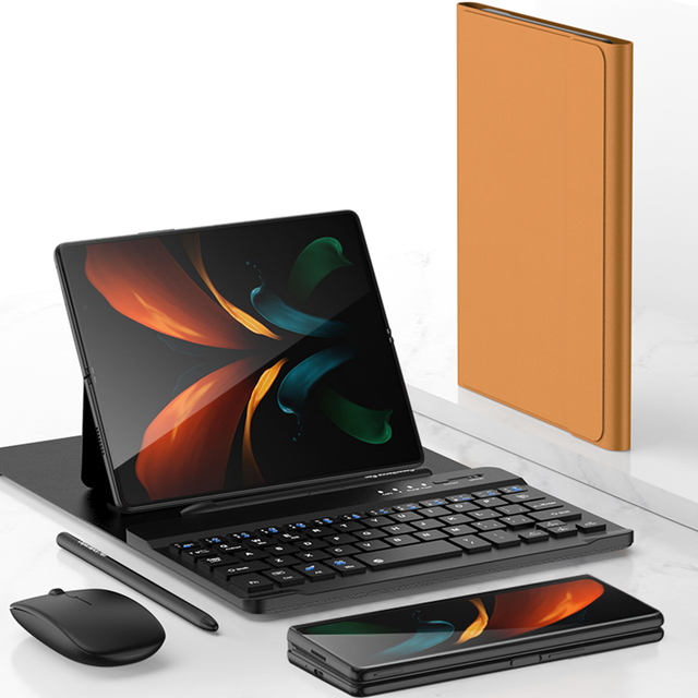 Keyboard Sheath for Samsung Z Fold 7 bluetooth Keyboard Folding Case for Samsung Z Fold 2 3 4 5 6 7 with Mouse and Stylus pen