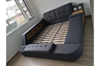 Ensemble de lits modernes King Size rembourrés intelligents avec massage et USB multifonction, pour chambre à coucher, meubles de maison, également disponible en Queen Size