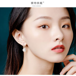 Zarif basit büyük açık inci küpeler basit yuvarlak beyaz inci küpeler takı klasik küpe kadınlar için zarif hediyeler - Product Image 6