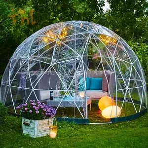 Tenda igloo transparan luar ruangan, taman halaman tiup Geodesic Dome gelembung untuk dijual