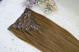 Factory Price High Quality Cuticle Indian Remy Hair Double Drawn Clip In Hair Extensions