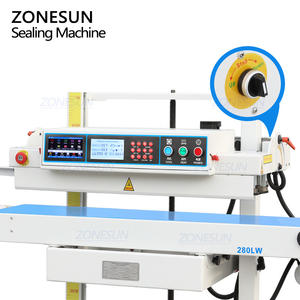 ZONESUN ZS-LWCSM2 Vertical Horizontal Automatic Plastic Zipper Bag Stand-up Pouch Continuous Band Heat <b>Sealing</b> <b>Machine</b> - Product Image 5