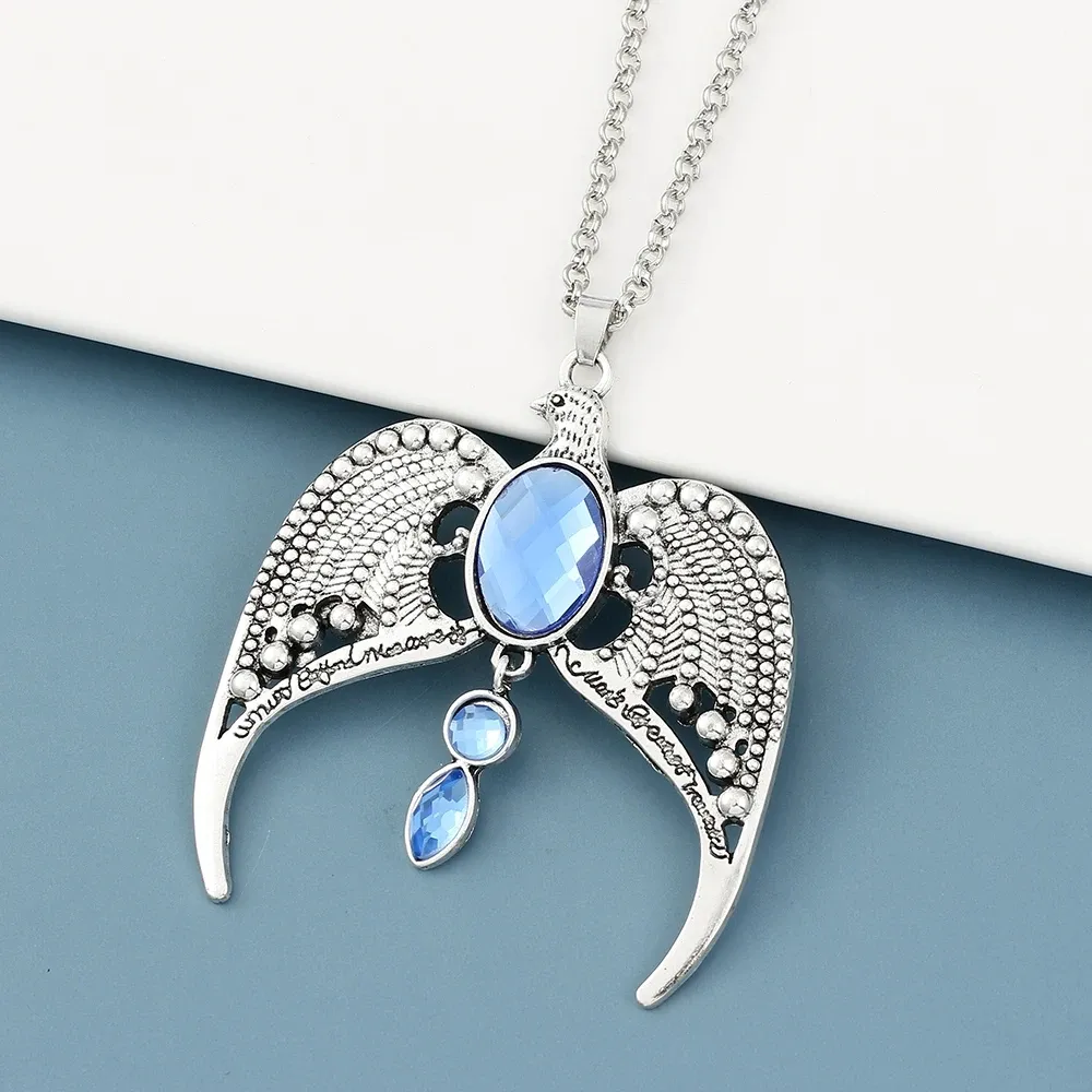 Cosplay Eagle Sapphires Metal Pendant Neck Chain Trend Harry Movie Potter Necklace Decorations