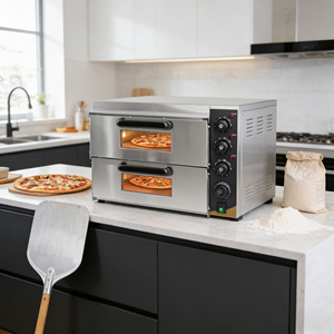 <span class=keywords><strong>Four</strong></span> à pizza électrique double étage pour <span class=keywords><strong>boulangerie</strong></span>, équipement de cuisson industriel et commercial pour pizzas, pains et gâteaux - Product Image 5