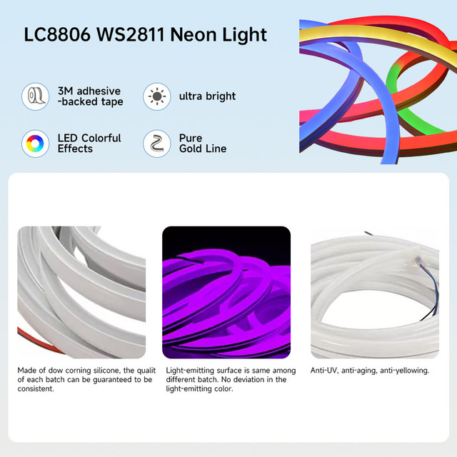 Led Neon Flex Rope Light Flexible Strip Light Neon Flex Waterproof Ip68 Topview Sideview 12 Volts Neon Lights Led