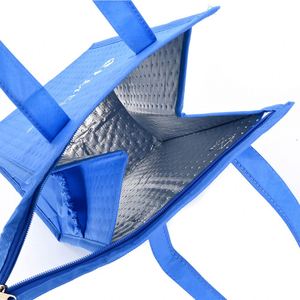 Sac isotherme personnalisable pliable en non-tissé avec fermeture éclair pour réfrigérateur et courses (boissons et conserves) - Product Image 3