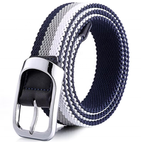 Ceinture Élastique Confortable Unisexe en Tricot Multicolore Tressé et Rayé pour Hommes, Idéale pour Jeans et Golf