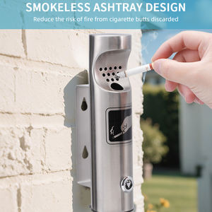Cendrier absorbant la <span class=keywords><strong>fumée</strong></span> Corbeille à cigarettes murale en acier inoxydable Cendrier d'extérieur Réceptacle Cigarettes Mégots Bacs muraux - Product Image 6