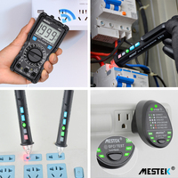 Multimeter Digital MESTEK NCV 2000 Counts, Multimeter Tegangan AC/DC dengan Soket Tester RCD 30mA dan Detektor Tegangan