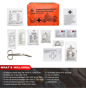 Gauke <span class=keywords><strong>German</strong></span> DIN 13167 <span class=keywords><strong>Kit</strong></span> di pronto soccorso Standard per il ciclismo e la moto - Product Image 5
