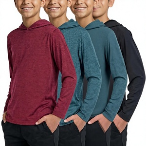 Lot de 3 sweats à capuche à manches longues pour jeunes garçons et adolescents, séchage rapide, Real Essentials - Product Image 1