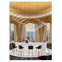 Comptoir de bar de forme ronde de restaurant commercial de surface solide de haute qualité de conception moderne de luxe de LED