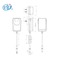 Adaptateur mural en matériau PC 24W approuvé SAA RCM, lumières LED 12V 1.5A 2A, alimentation à découpage AC/DC, lampe de table, prise australienne