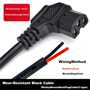 Prise mâle-femelle en cuivre pur épaissie pour véhicule électrique, port de charge de batterie au lithium haute puissance, prise de type T recouverte - Product Image 5