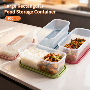 กล่องซิลิโคนรูปทรงสี่เหลี่ยมผืนผ้า ปลอดสาร BPA เป็นมิตรกับสิ่งแวดล้อม เกรดสำหรับอาหาร ใช้กับไมโครเวฟได้ พกพาสะดวก ความจุ 1-3 ลิตร อเนกประสงค์ ชั้นเดียว สำหรับเก็บอาหาร - Product Image 6