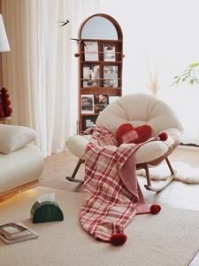 Winter Soft Blanket Cute Pom Pom Good Quality <strong>Red</strong> Home Decor Christmas <strong>Throw</strong> Blankets Plaid Knitted Christmas Gift Blanket - Product Image 4