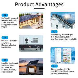 Réfrigérateur et Congélateur Solaires à Fonctionnement Silencieux pour Foyers Modernes avec Intégration de Panneaux Solaires et Faible <span class=keywords><strong>Consommation</strong></span> d'Énergie pour la Cuisine - Product Image 4